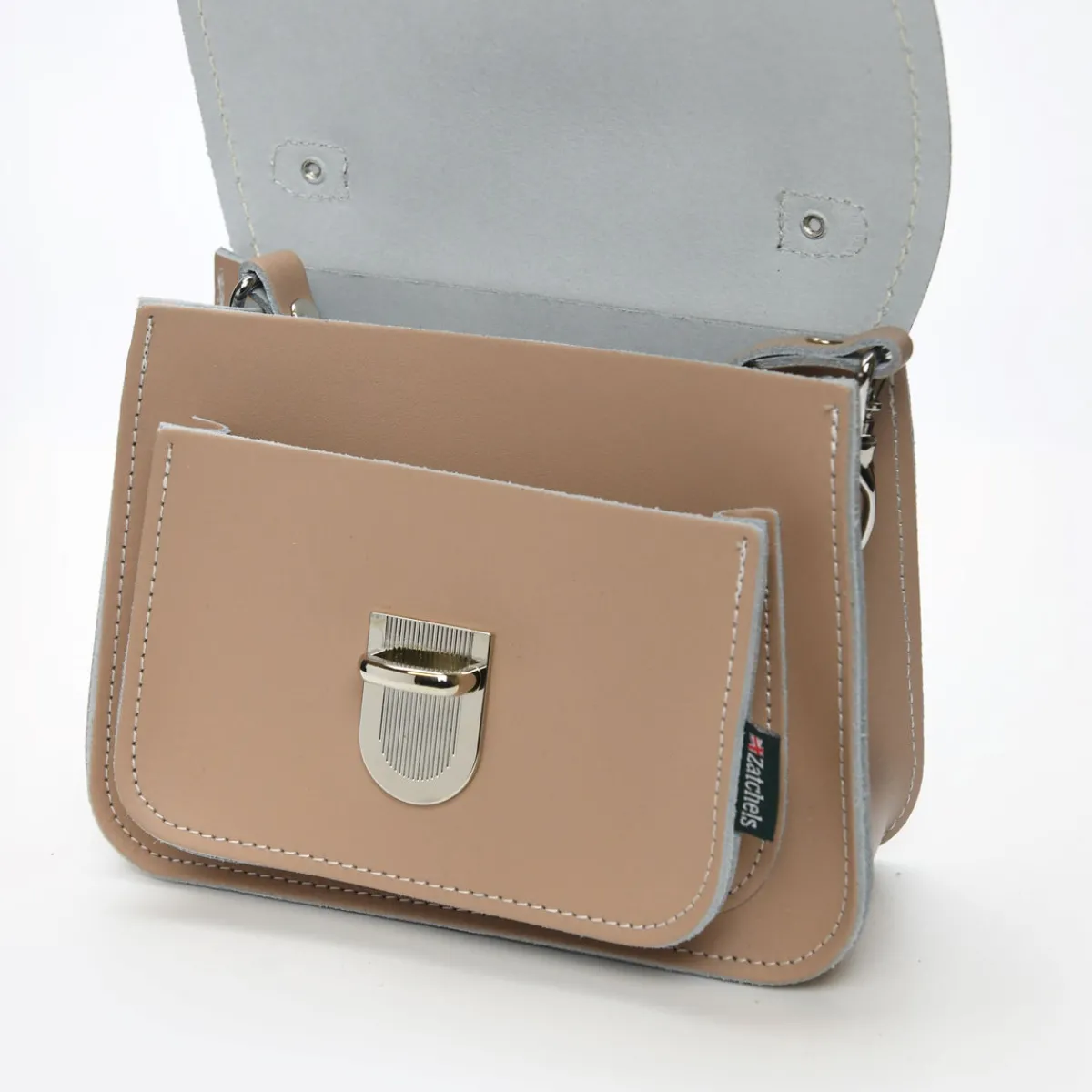 Zatchels Luna Handmade Leather Bag - Iced Coffee><noscript><img width=