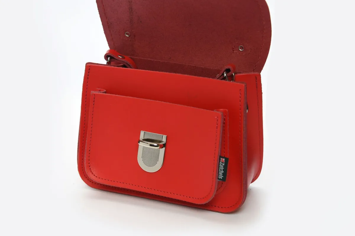 Zatchels Luna Handmade Leather Bag - Pillarbox Red><noscript><img width=