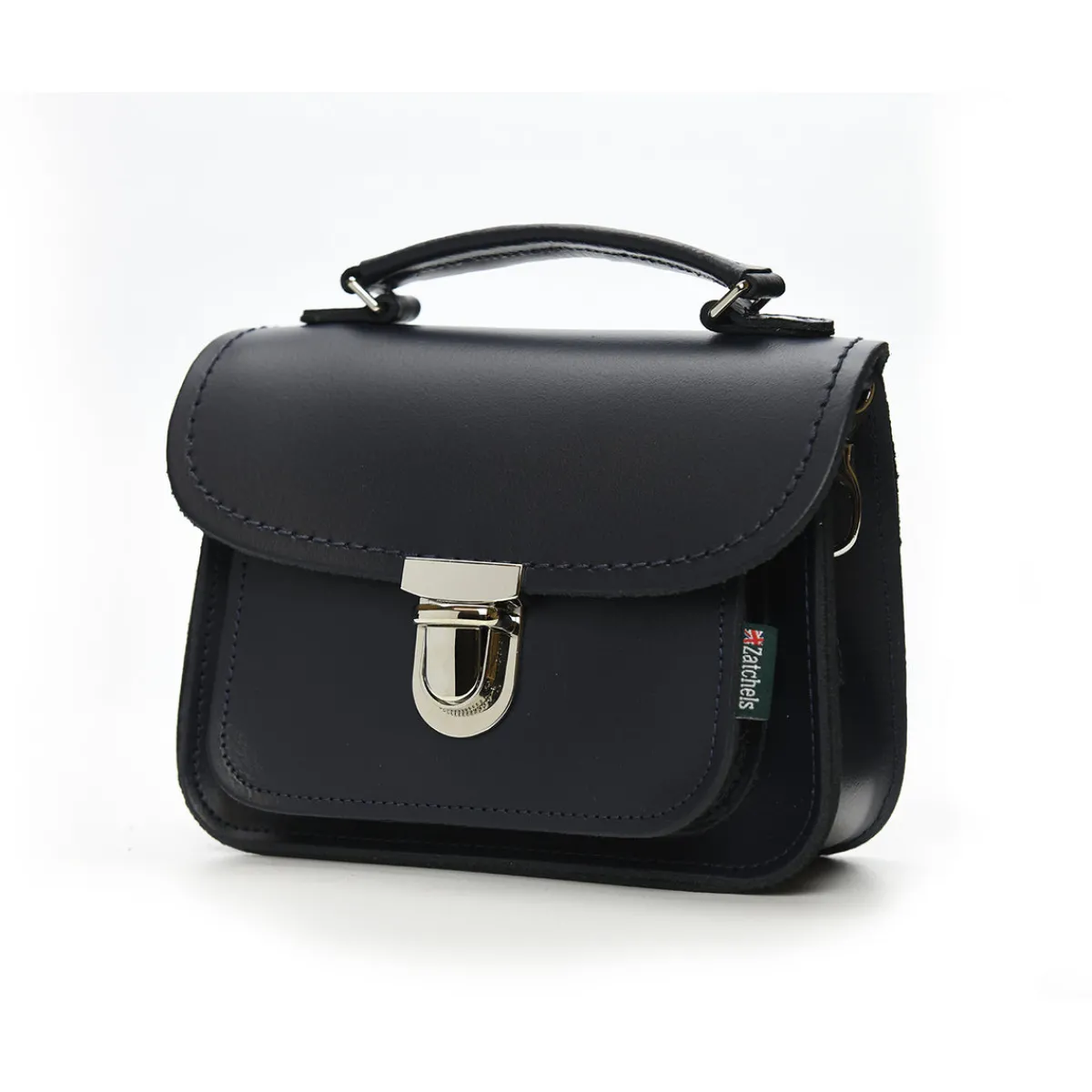Zatchels Luna Handmade Leather Bag - Navy>Women Small Satchels|Luna