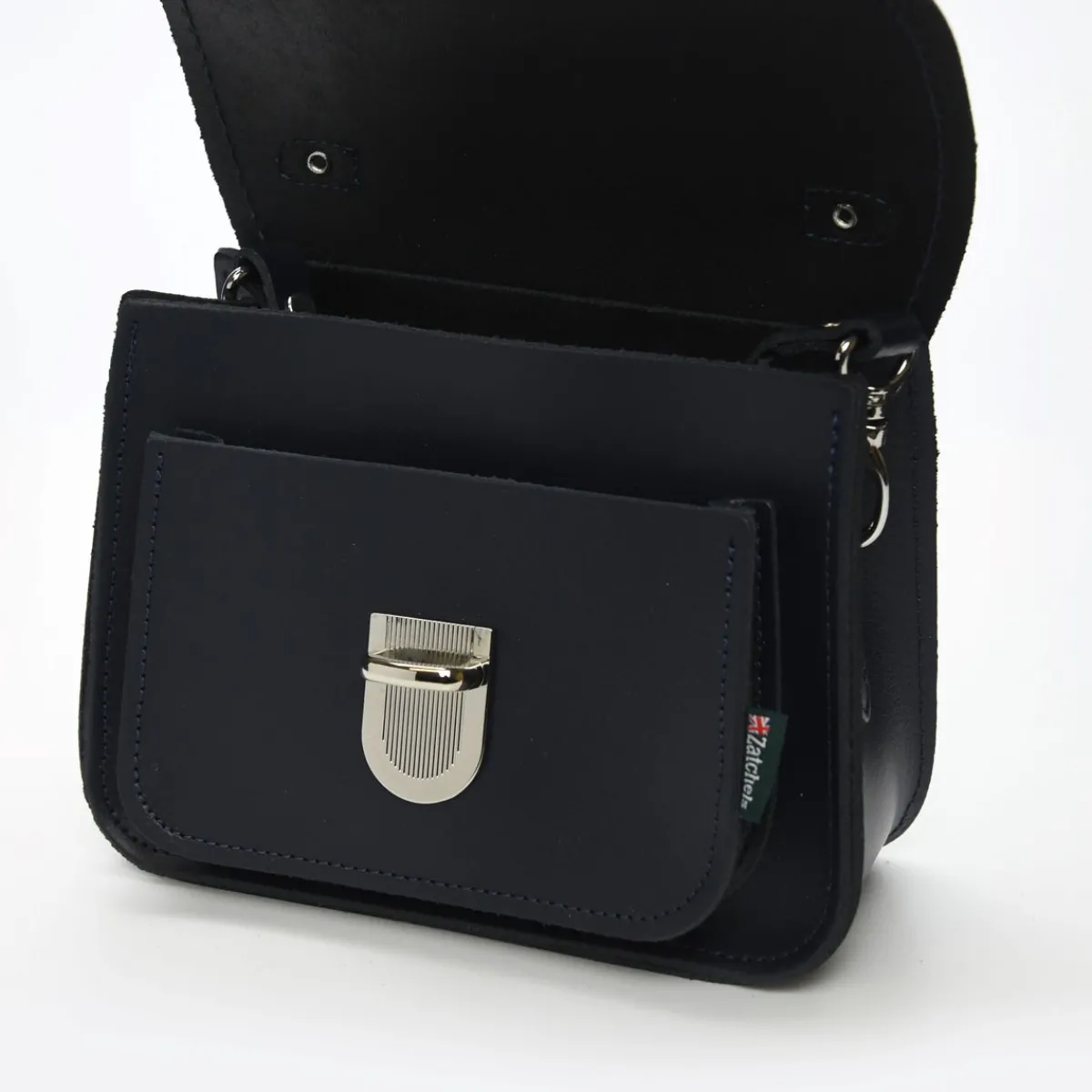 Zatchels Luna Handmade Leather Bag - Navy><noscript><img width=