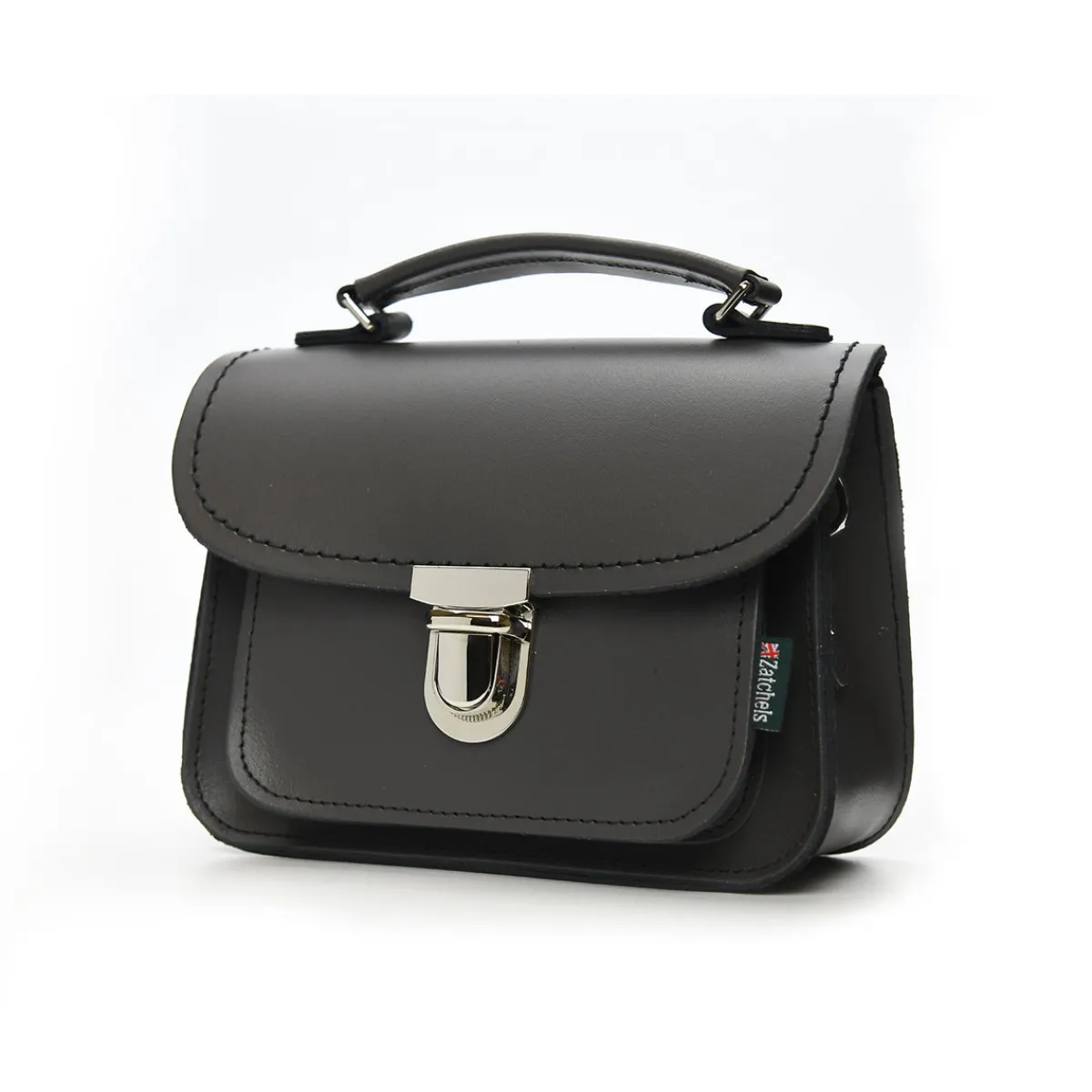 Zatchels Luna Handmade Leather Bag - Graphite>Women Small Satchels|Luna