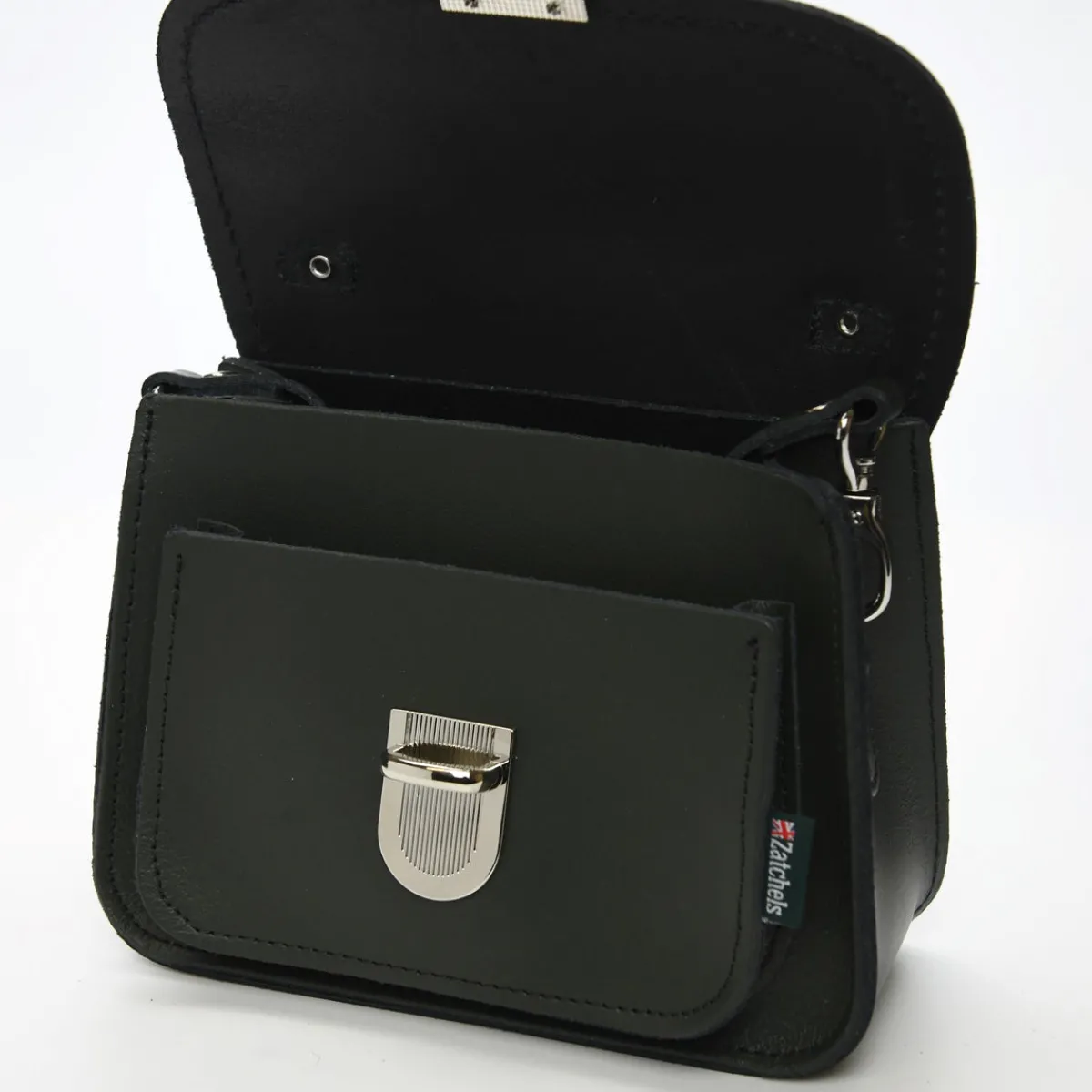Zatchels Luna Handmade Leather Bag - Graphite><noscript><img width=