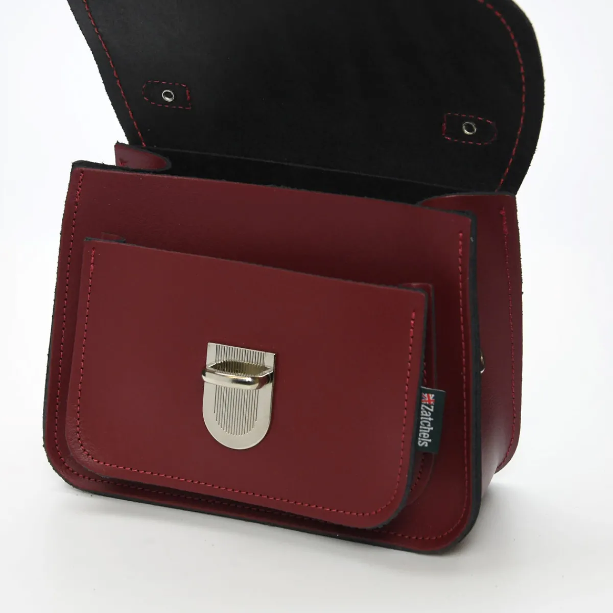 Zatchels Luna Handmade Leather Bag - Oxblood Red><noscript><img width=