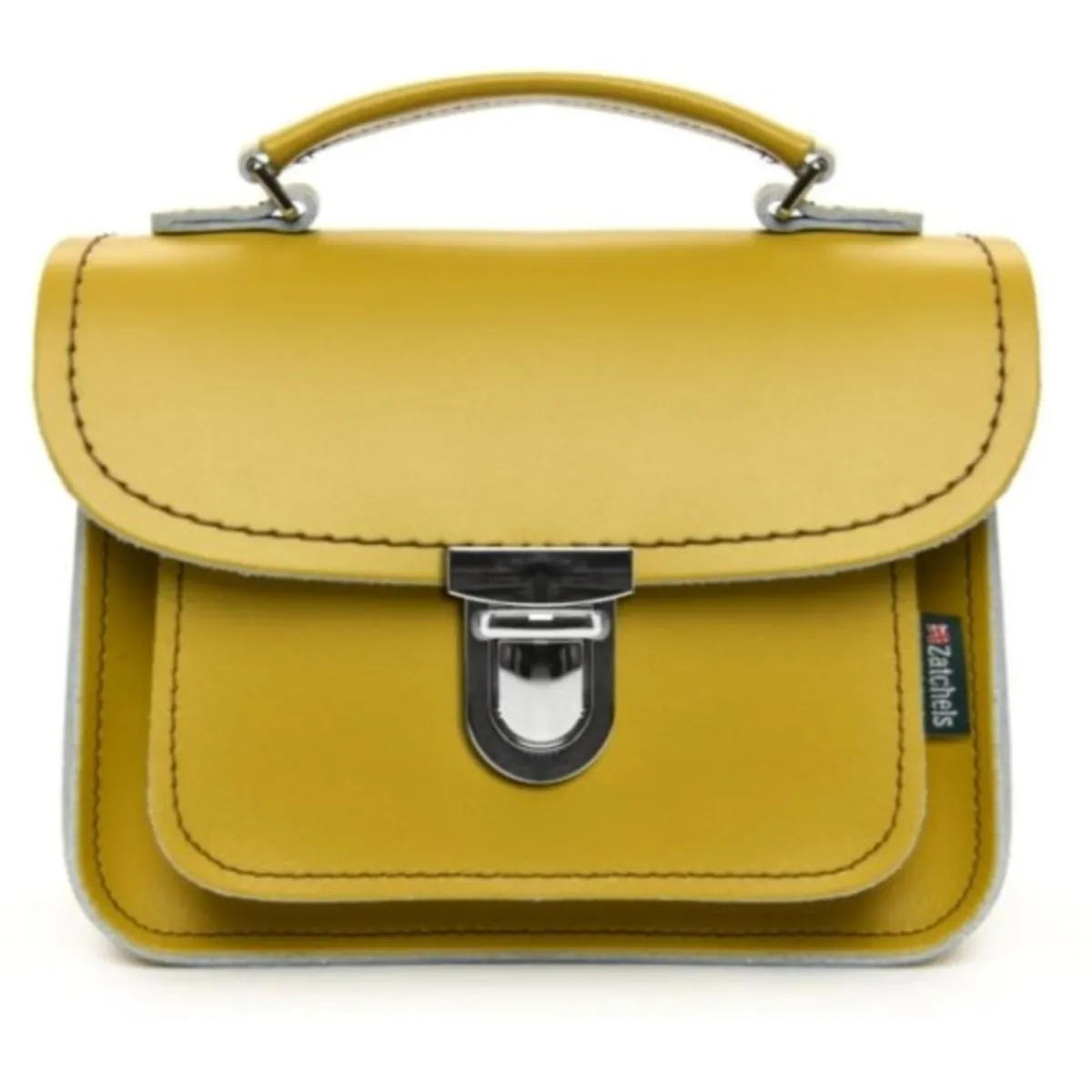 Zatchels Luna Handmade Leather Bag - Yellow Ochre>Women Small Satchels|Luna