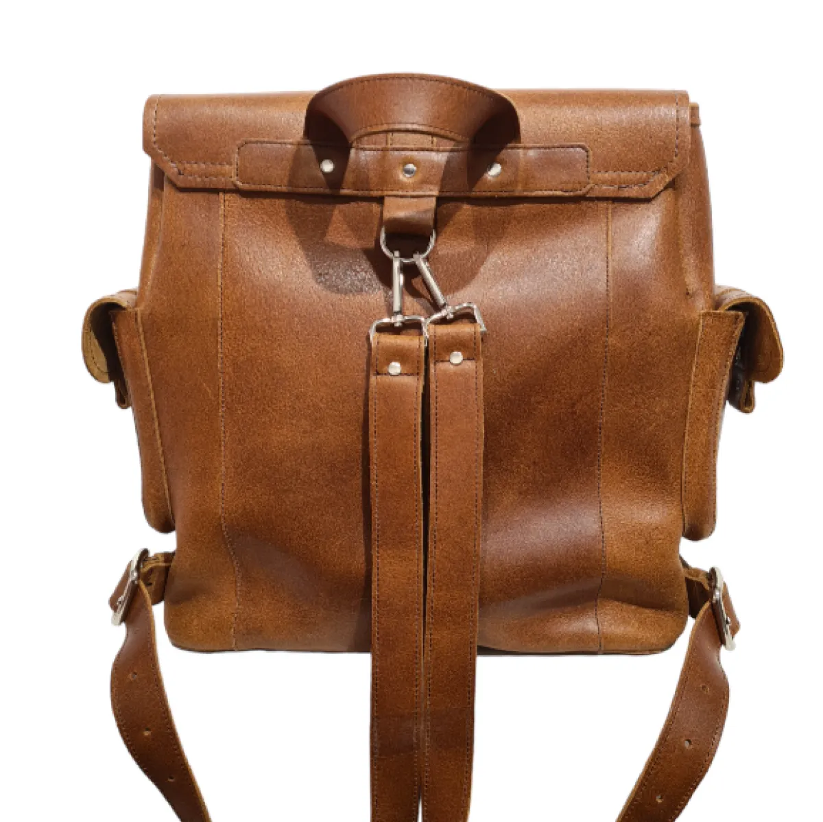 Zatchels Men's Leather Tannery Backpack - Tan><noscript><img width=