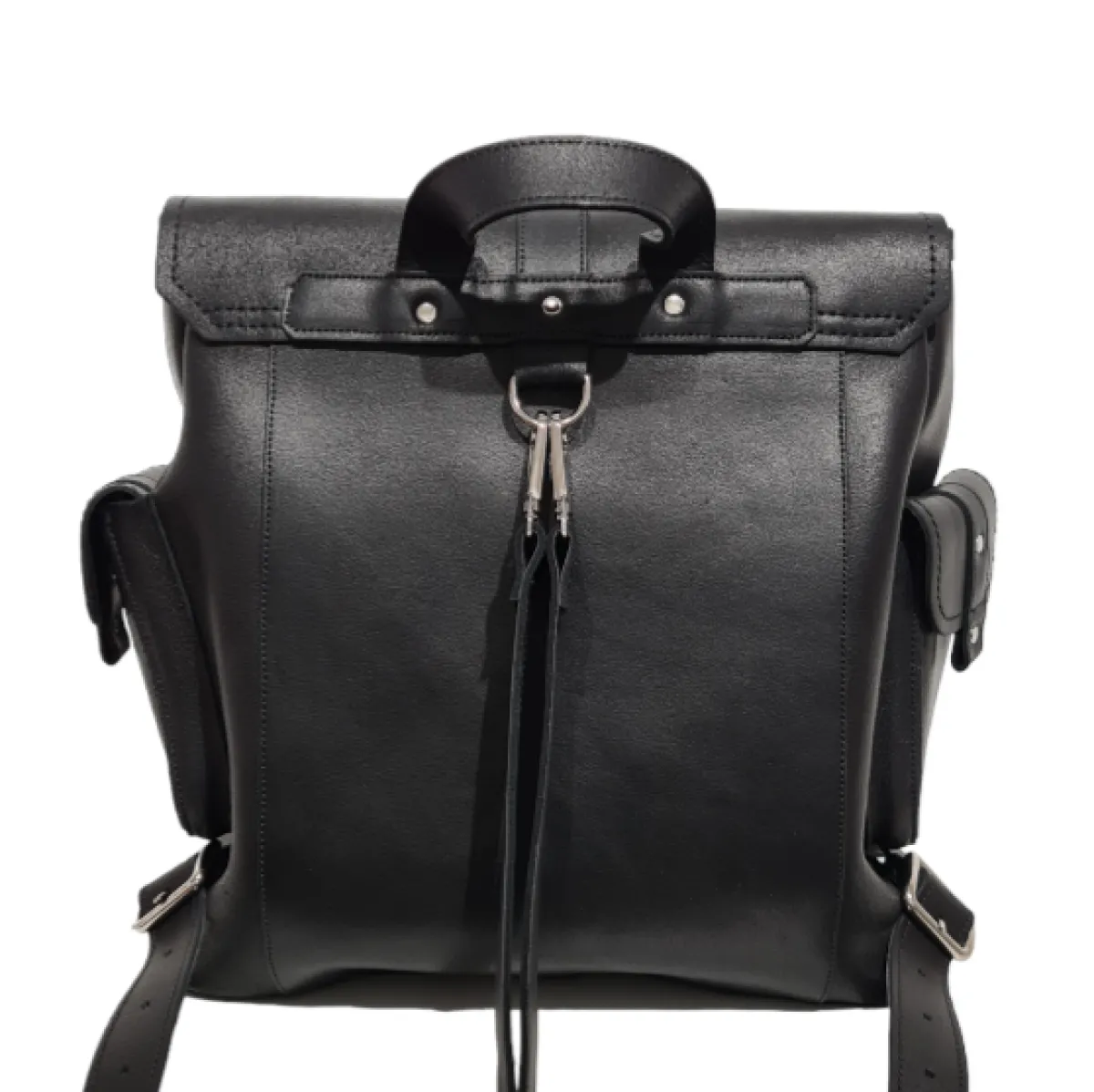 Zatchels Men's Leather Tannery Backpack - Black><noscript><img width=
