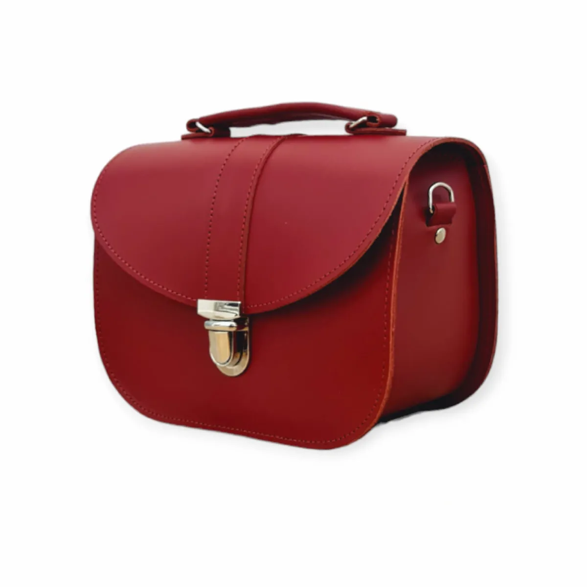 Zatchels Olympia Handmade Leather Bag - Red>Women Cross Body Bags|The Olympia