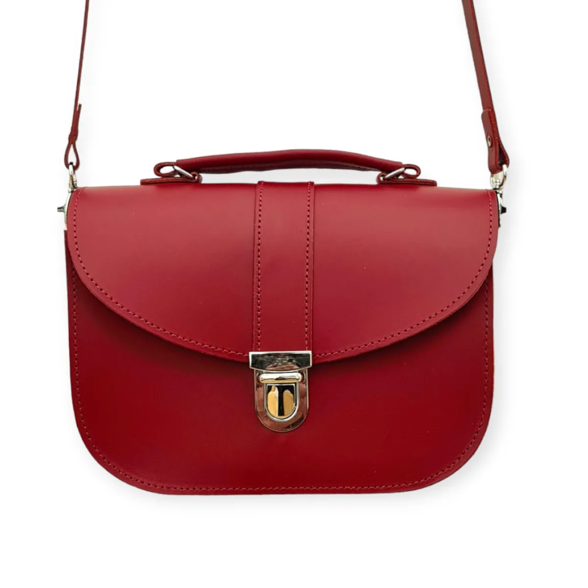 Zatchels Olympia Handmade Leather Bag - Red><noscript><img width=