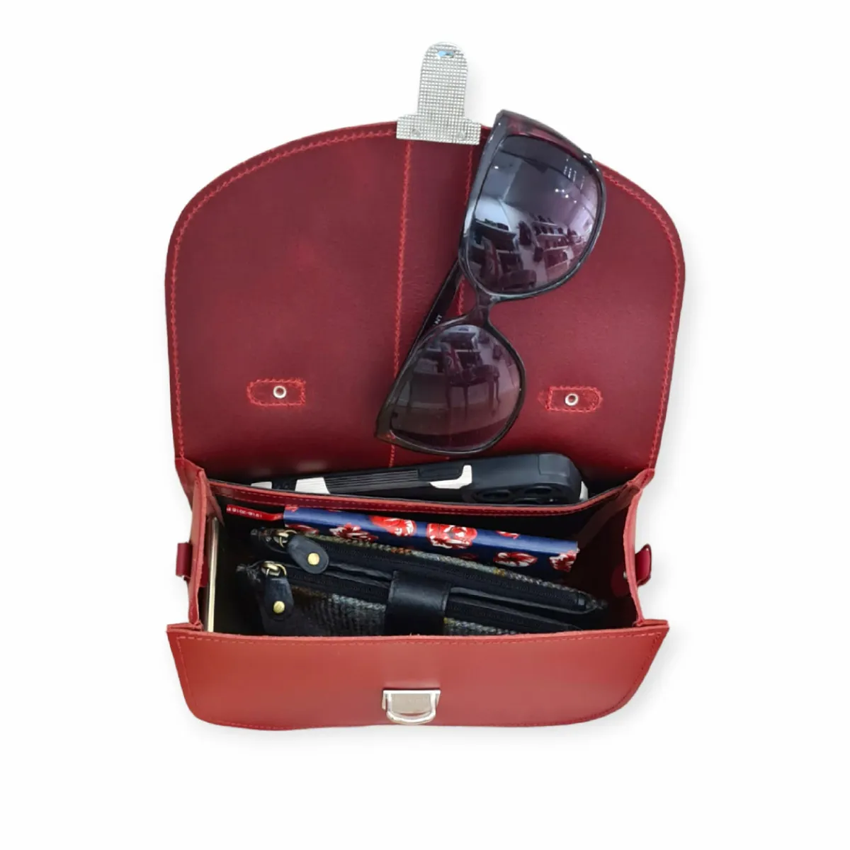Zatchels Olympia Handmade Leather Bag - Red><noscript><img width=
