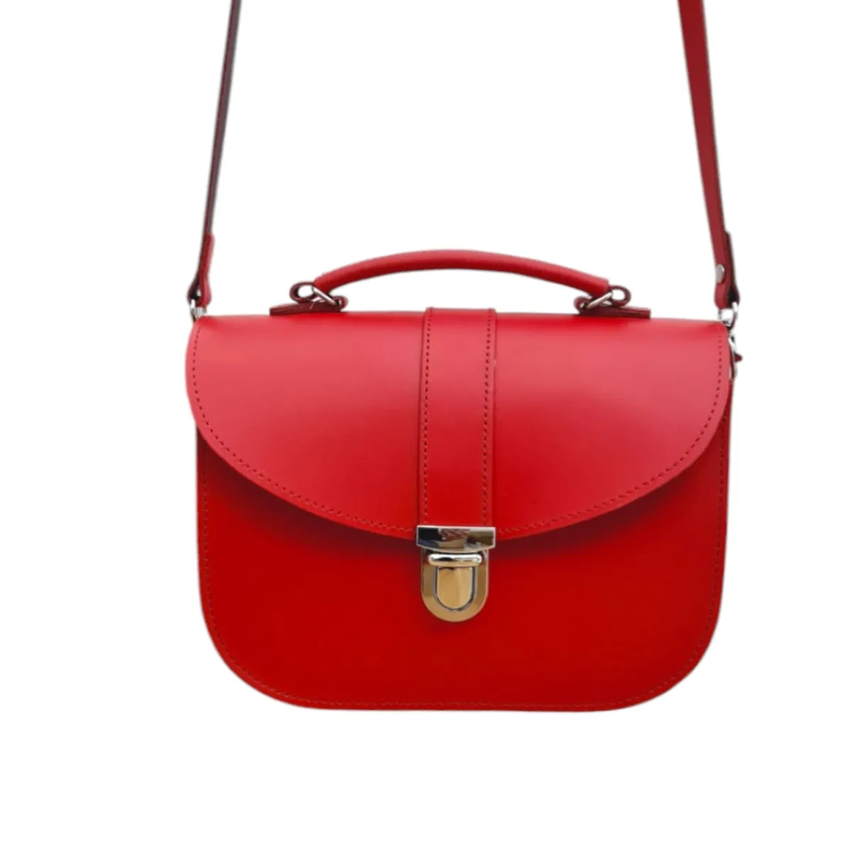 Zatchels Olympia Handmade Leather Bag - Pillar Box Red><noscript><img width=