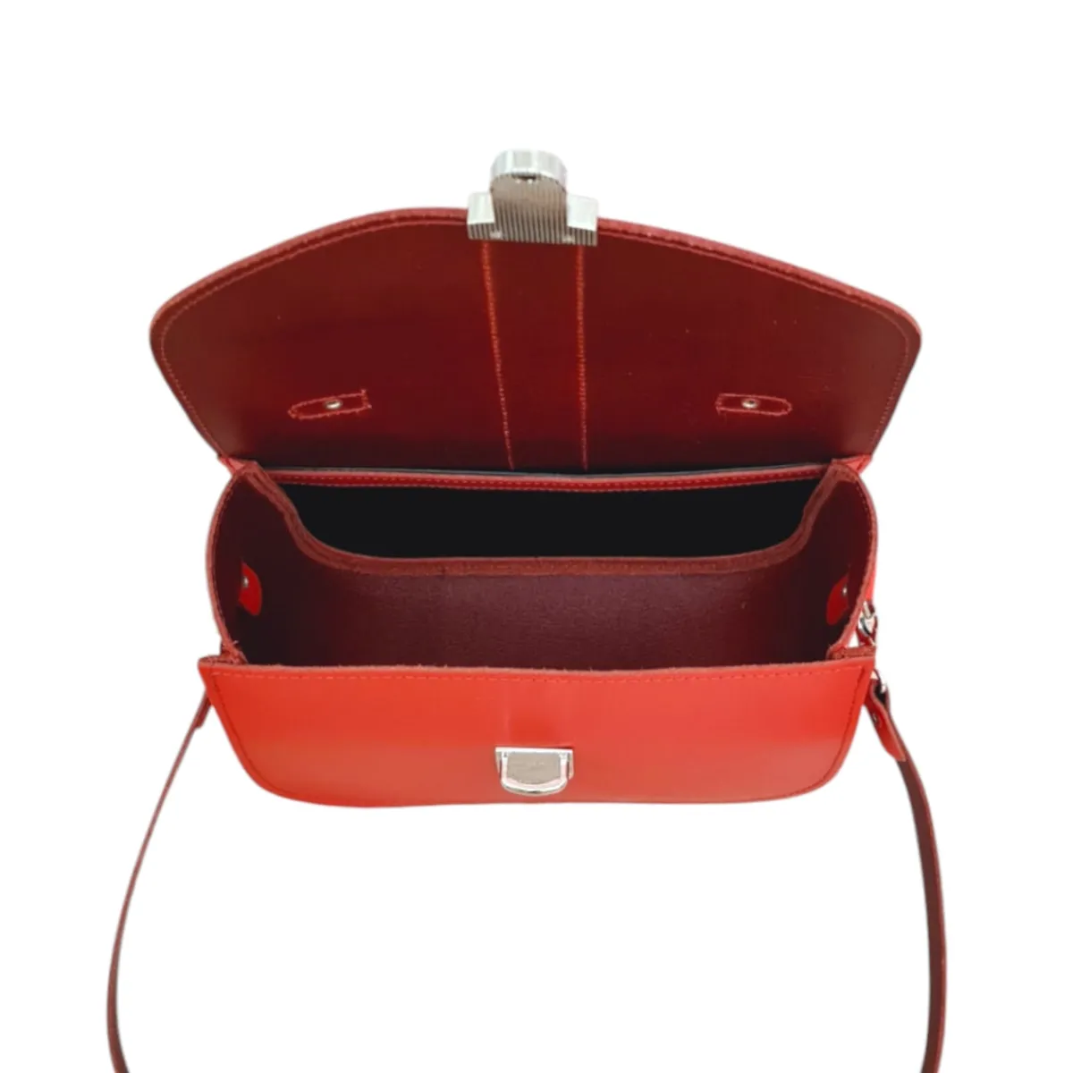 Zatchels Olympia Handmade Leather Bag - Pillar Box Red><noscript><img width=