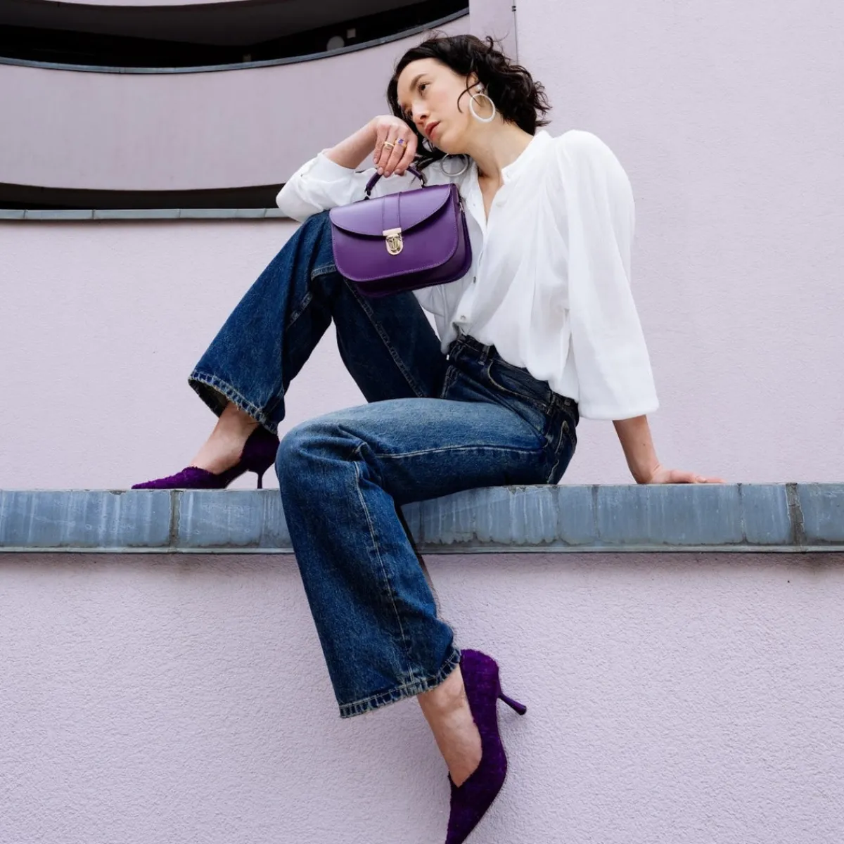 Zatchels Olympia Handmade Leather Bag - Purple><noscript><img width=