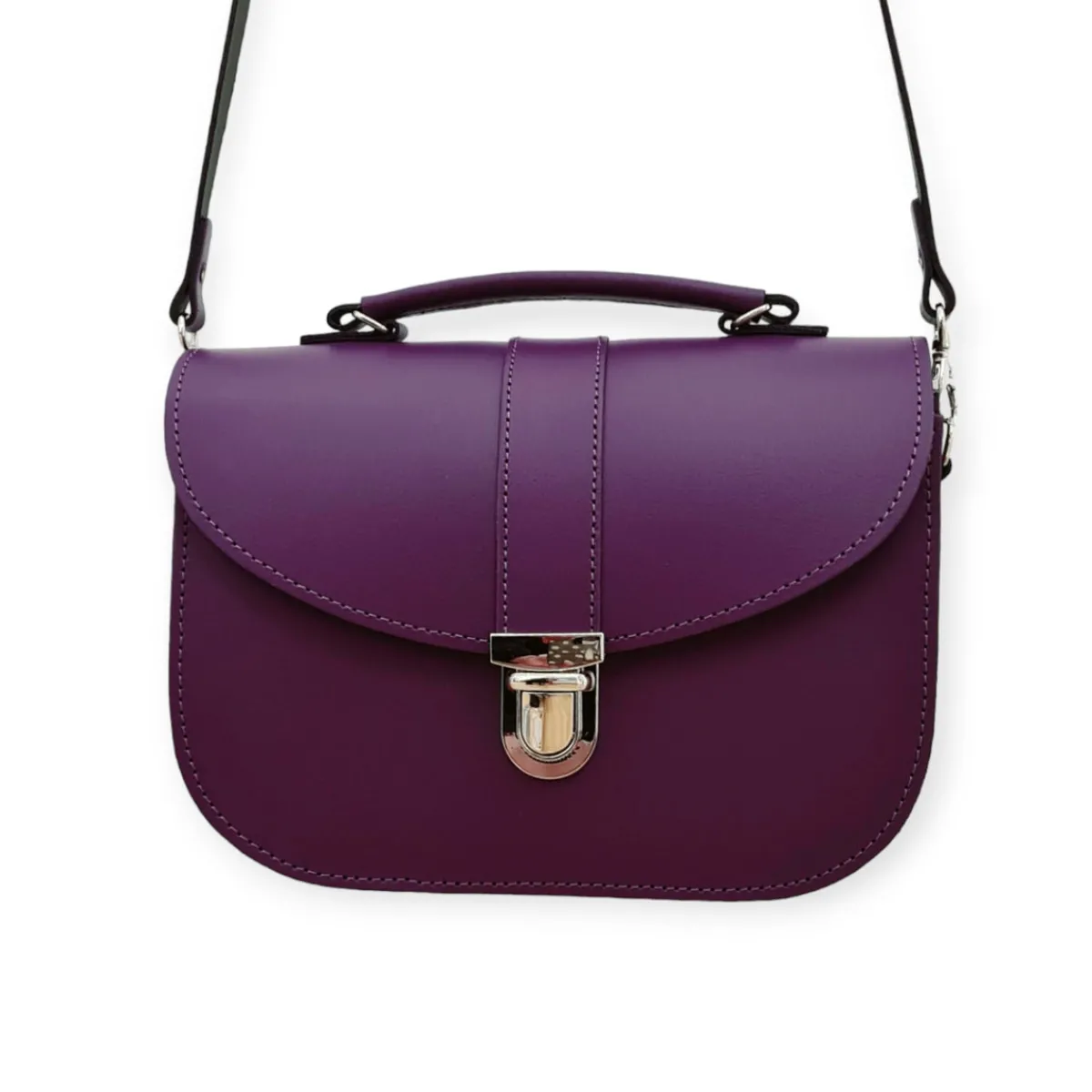 Zatchels Olympia Handmade Leather Bag - Purple><noscript><img width=