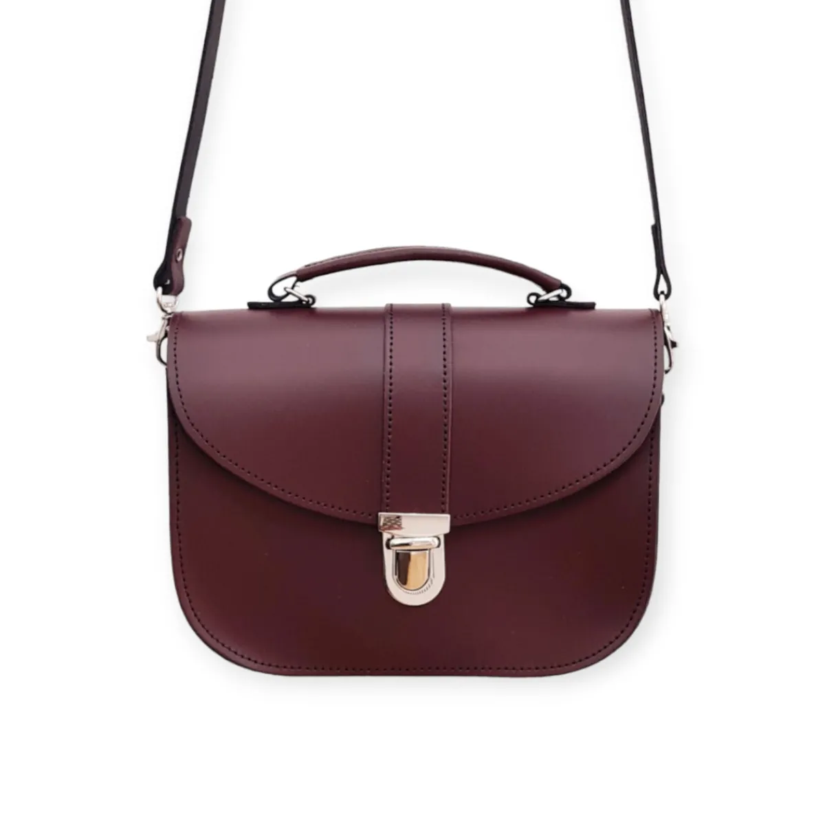 Zatchels Olympia Handmade Leather Bag - Marsala Red><noscript><img width=