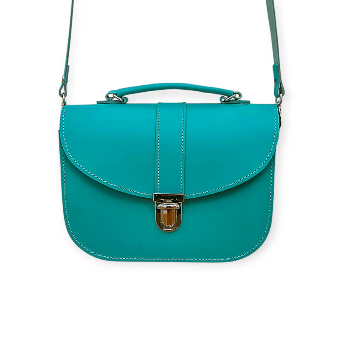 Zatchels Olympia Handmade Leather Bag - Teal><noscript><img width=