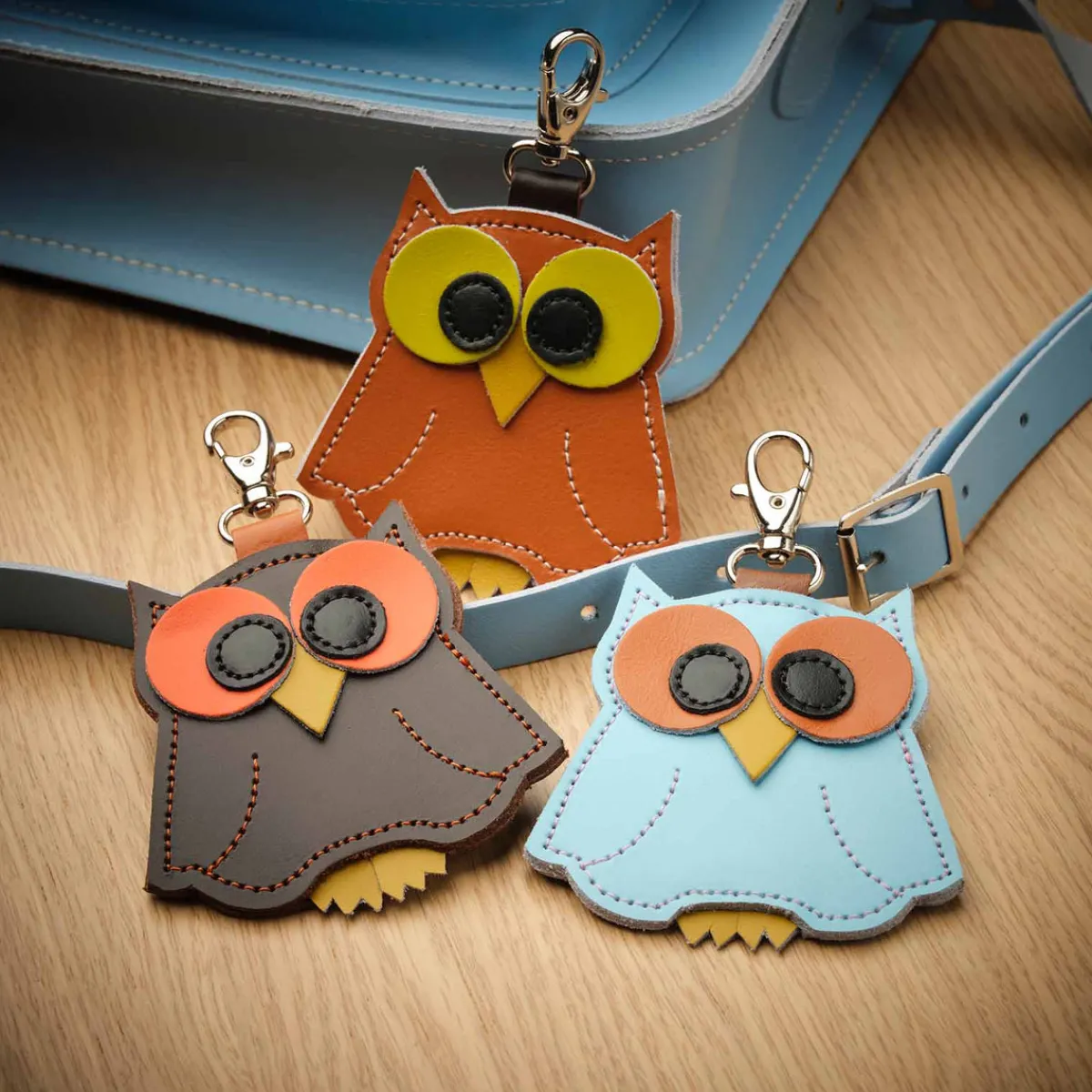 Zatchels Owl bag charm - Limpet - Shell Blue>Women Accessories And Gifts|Accessories And Gifts