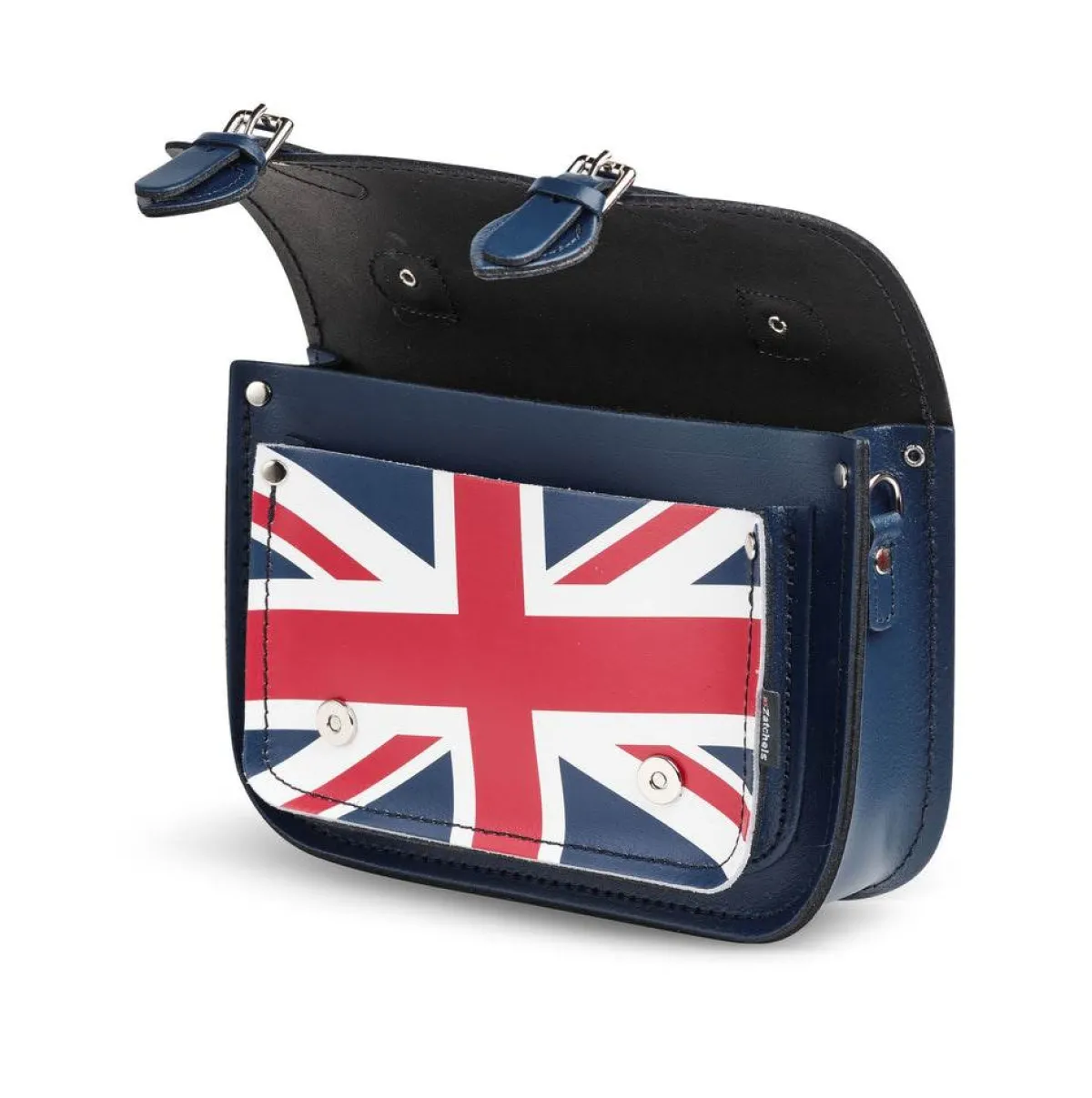 Zatchels Union Jack Midi Satchel - Navy><noscript><img width=