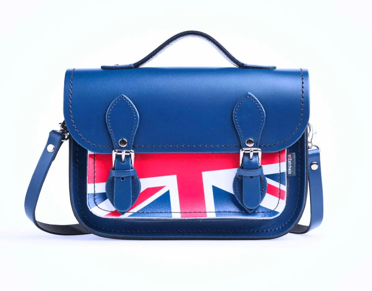 Zatchels Union Jack Midi Satchel - Royal Blue>Women Small Satchels|Midi Satchels