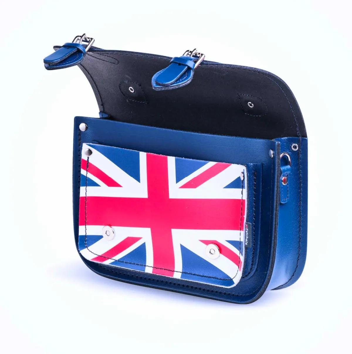 Zatchels Union Jack Midi Satchel - Royal Blue><noscript><img width=